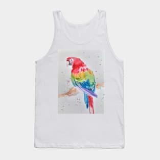 Macaw Parrot Watercolor Painting - Rainbow Coloured Tank Top